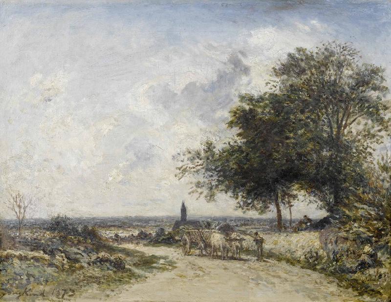 Johan Barthold Jongkind A pastoral landscape oil painting picture